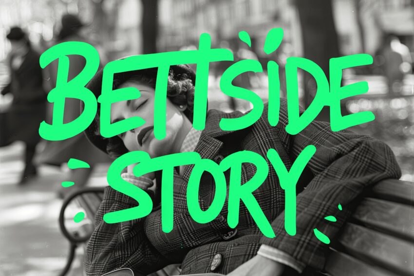 Fotografie Poster Frau schläft Parkbank schwarz-weiß entspannt