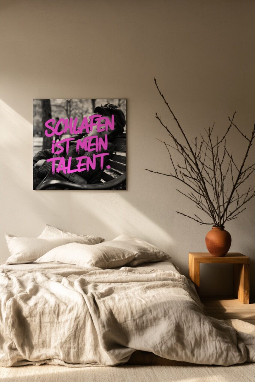 Fotografie Poster schlafender Junge schwarz-weiß