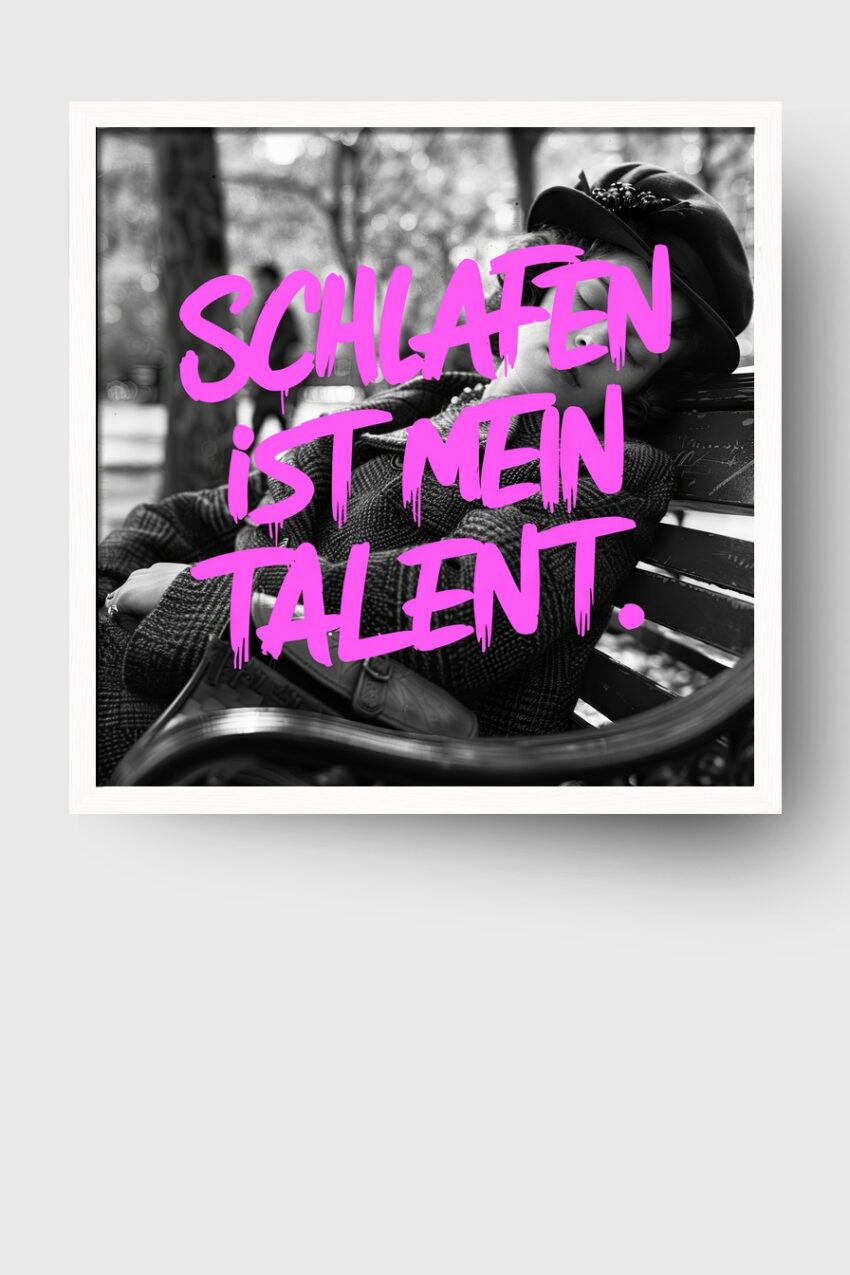 Fotografie Poster schlafender Junge schwarz-weiß