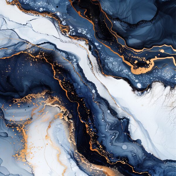 Marmorierung Gold Gerahmt