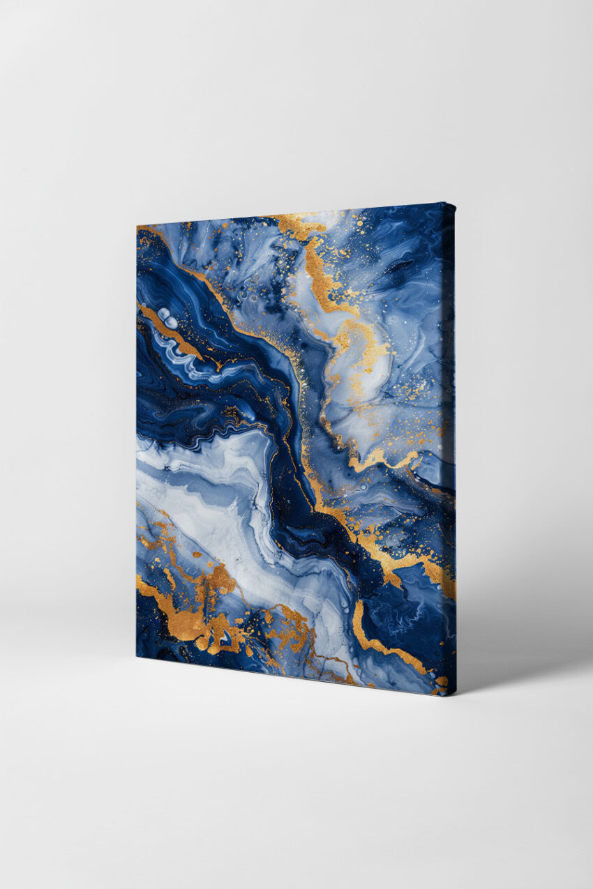 Grafikdesign Poster Marmor abstrakt blau gold