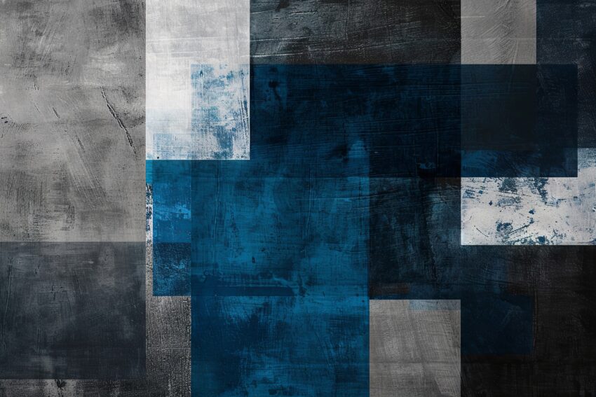 Grafikdesign Poster Rechtecke blau grau strukturiert