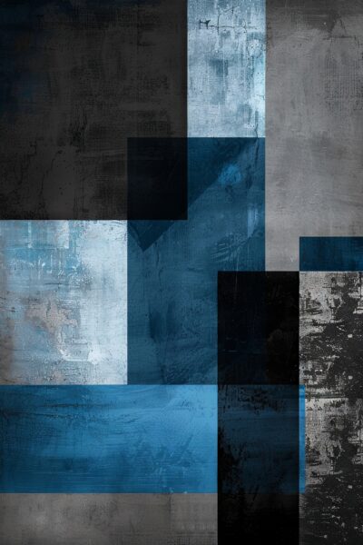 Abstrakte Rechtecke Blau Poster