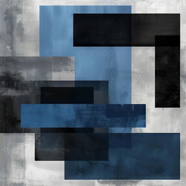 Abstraktion Blau Schwarz Poster