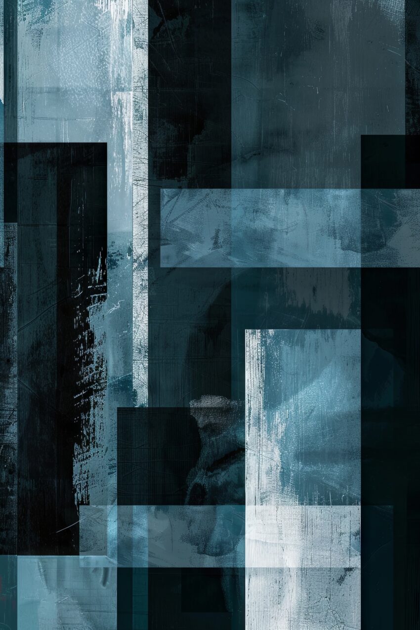 Digitale Kunst Poster Abstraktion blau kühl geometrisch