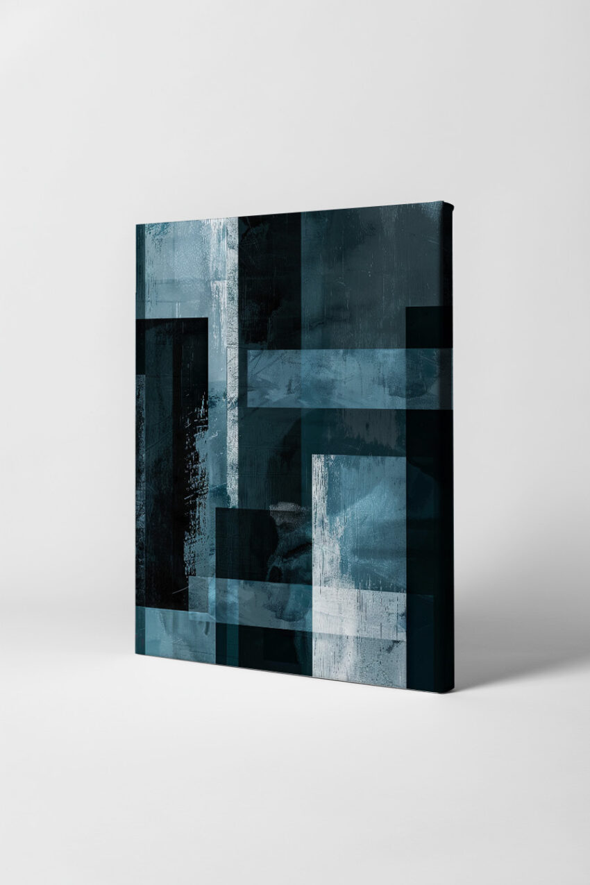 Digitale Kunst Poster Abstraktion blau kühl geometrisch
