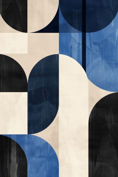 Geometrie Bogen Blau Leinwandbild