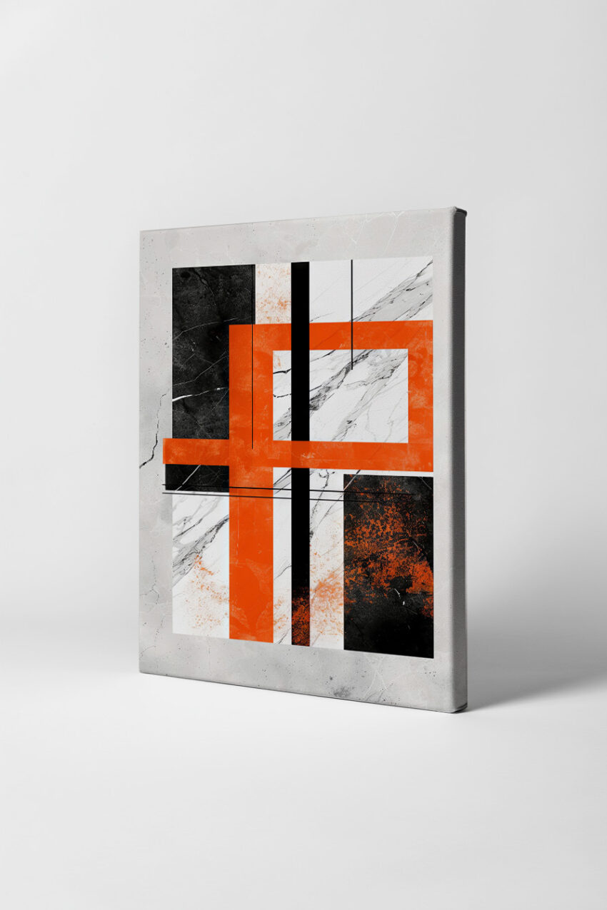 Grafikdesign Poster Geometrie orange schwarz minimalistisch