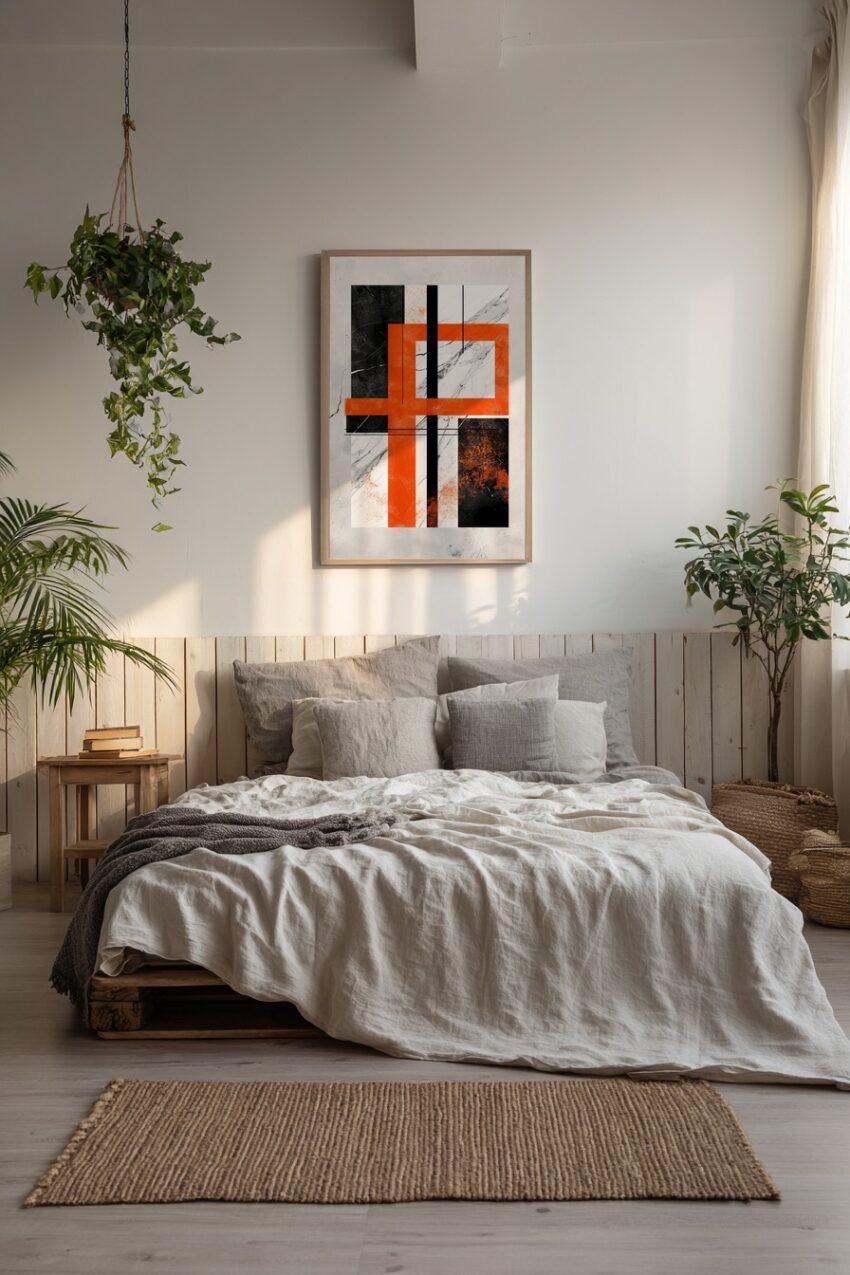 Grafikdesign Poster Geometrie orange schwarz minimalistisch