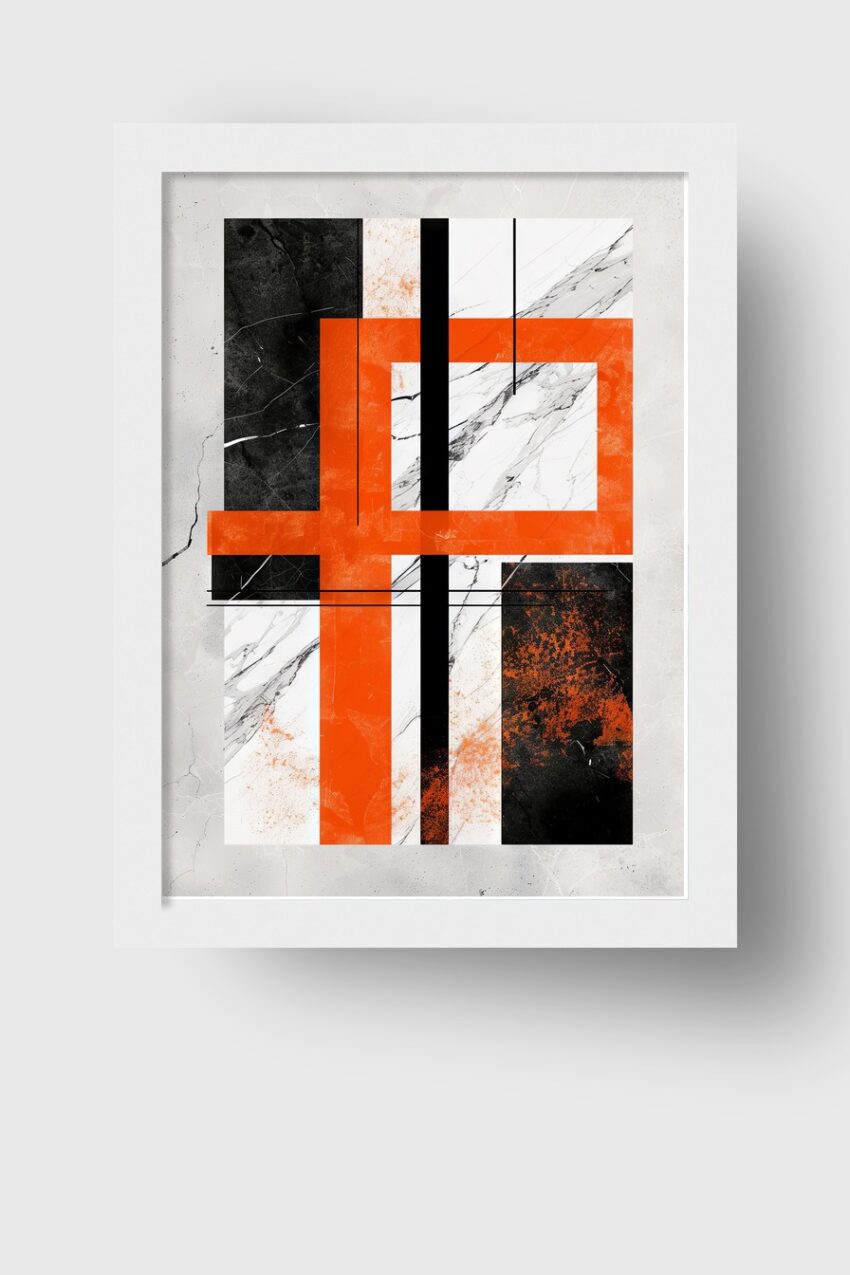 Grafikdesign Poster Geometrie orange schwarz minimalistisch
