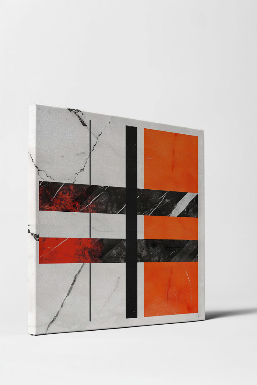 Grafik Poster Linien Farbflächen rot schwarz modern