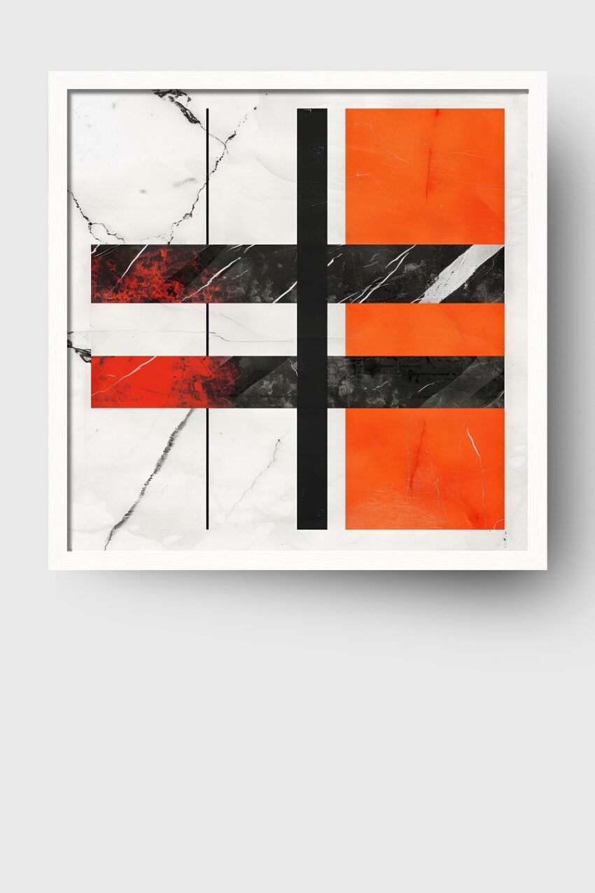 Grafik Poster Linien Farbflächen rot schwarz modern