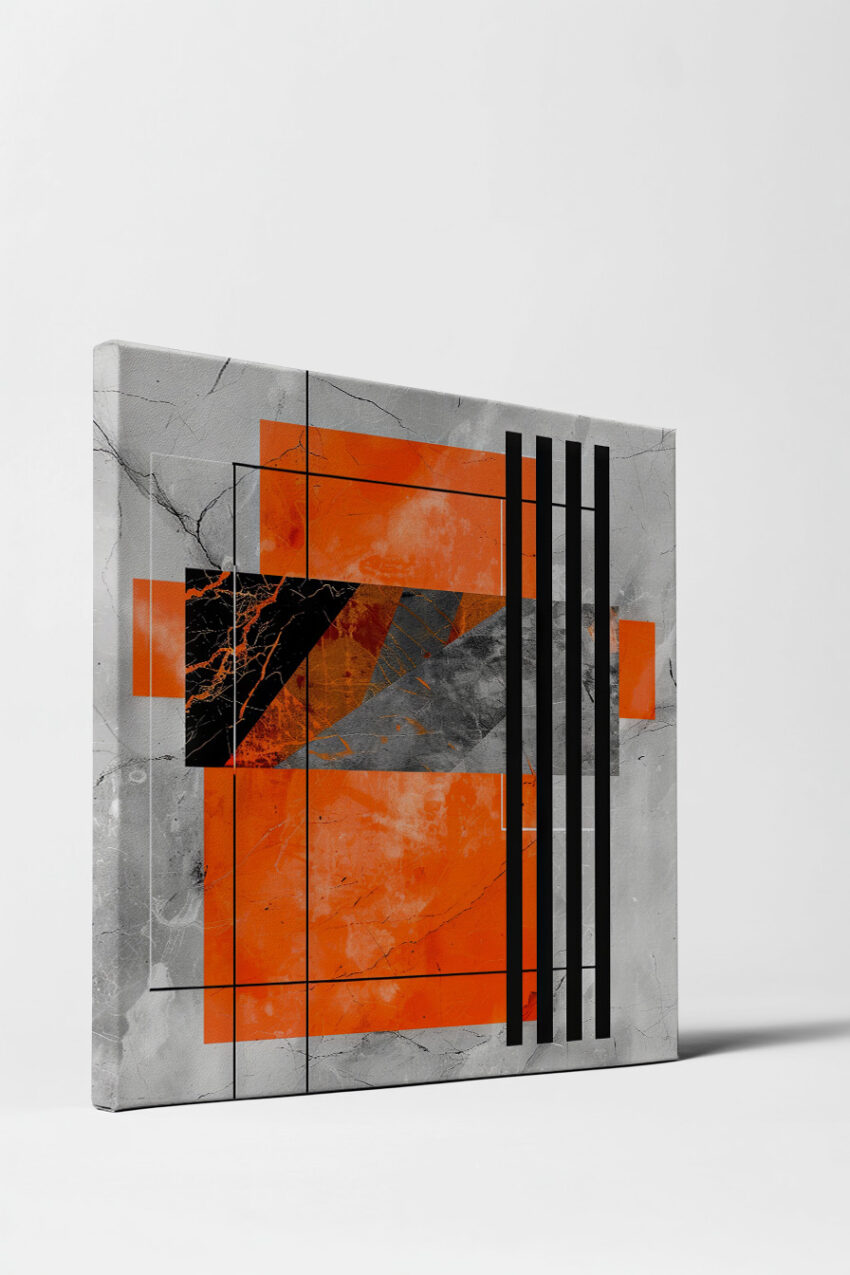 Grafikdesign Poster Quadrat orange schwarz abstrakt