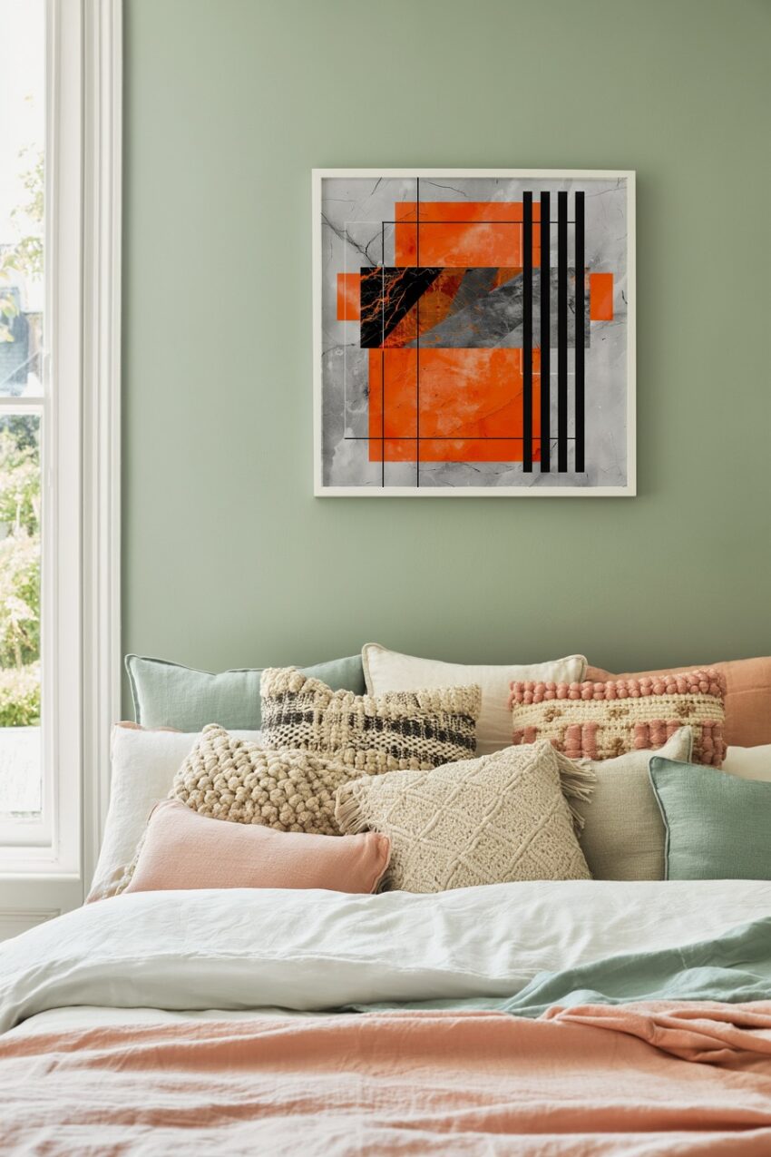 Grafikdesign Poster Quadrat orange schwarz abstrakt
