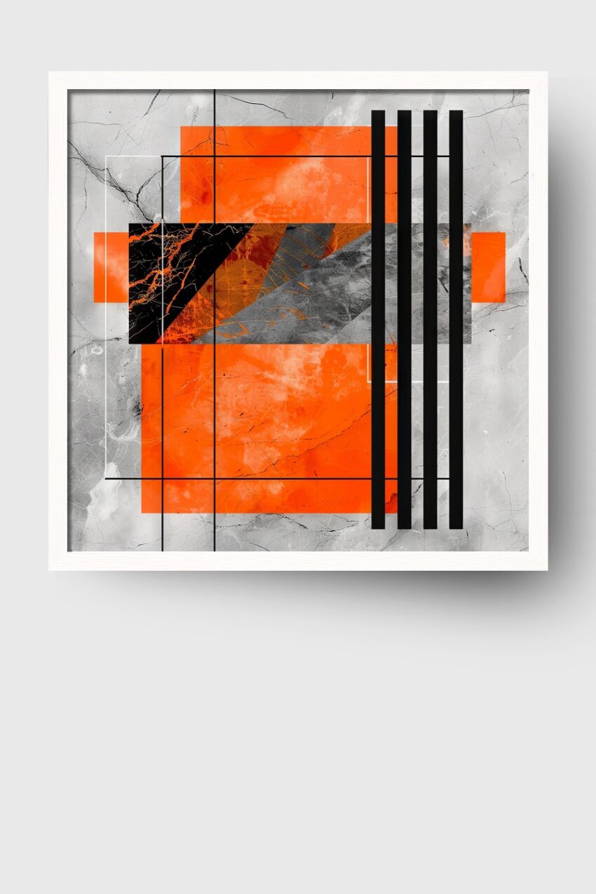 Grafikdesign Poster Quadrat orange schwarz abstrakt