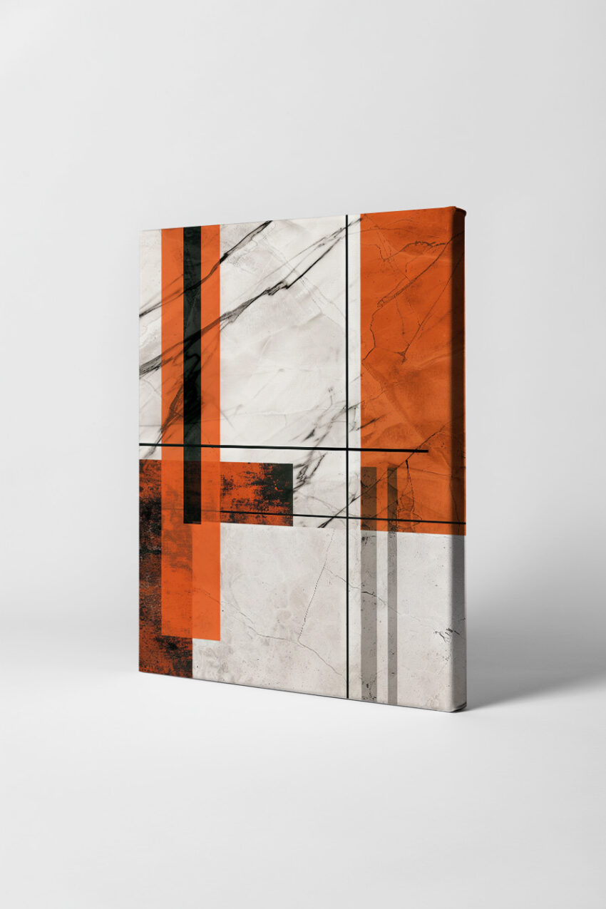 Grafikdesign Poster Linienstruktur Orange und schwarz klar