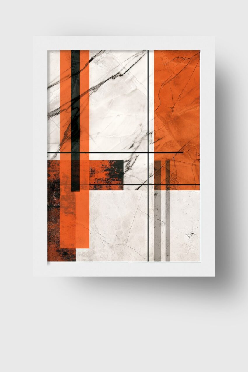 Grafikdesign Poster Linienstruktur Orange und schwarz klar