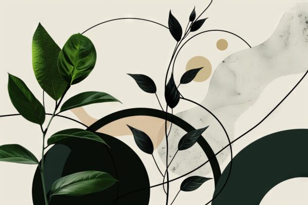 Blätter und Kreise Poster