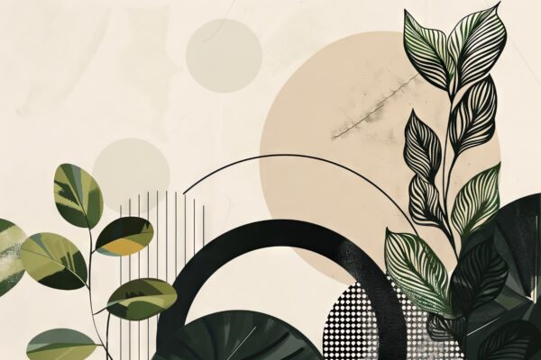 Blätter Grafik Gerahmt