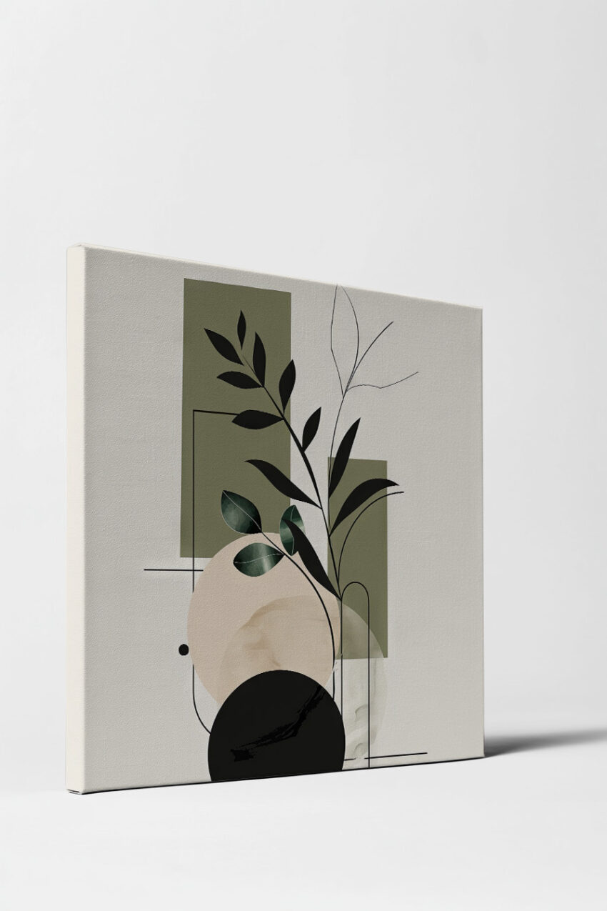 Grafikdesign Poster Zweige abstrakt grün schwarz