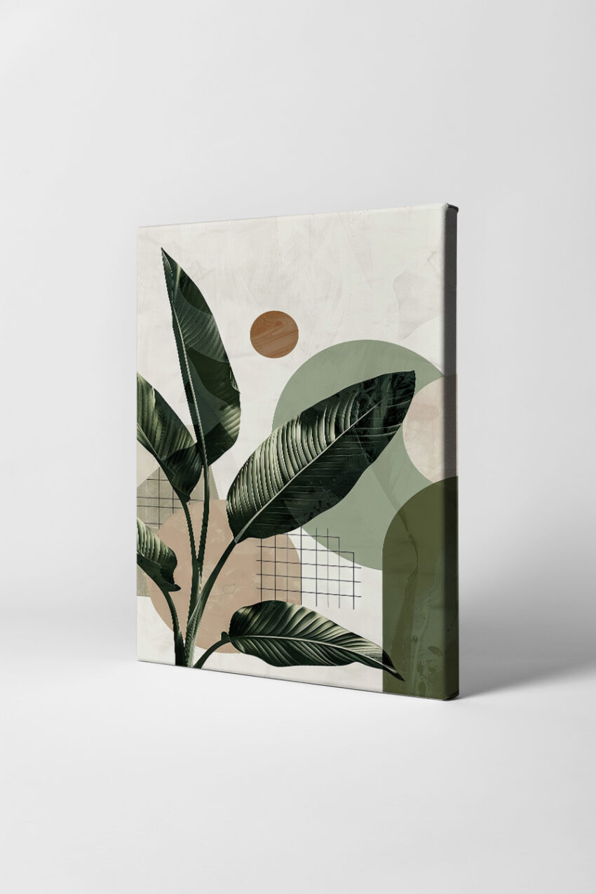 Digitale Kunst Poster Bananenblatt grün geometrisch minimalistisch