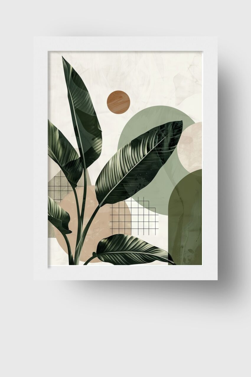 Digitale Kunst Poster Bananenblatt grün geometrisch minimalistisch