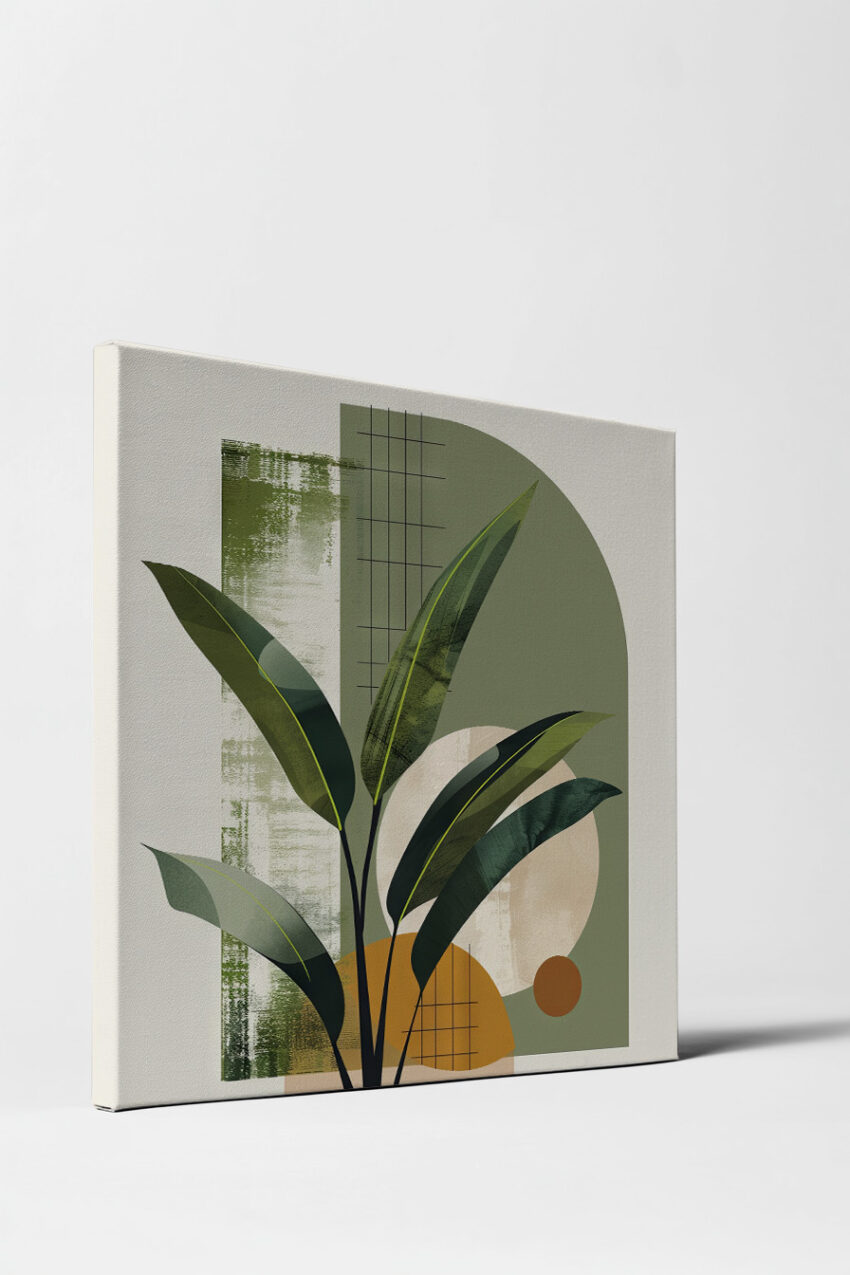 Grafik Poster Blätter grün geometrisch minimalistisch