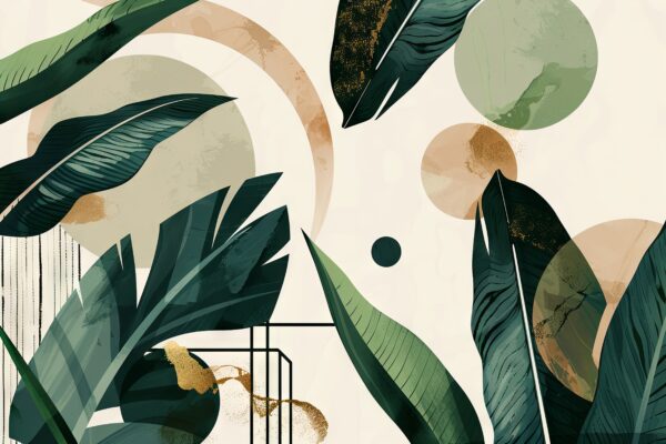 Grüne Blätter Grafik Poster