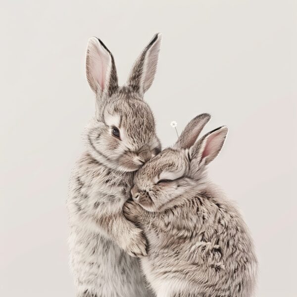 Kaninchen Paar Gerahmt