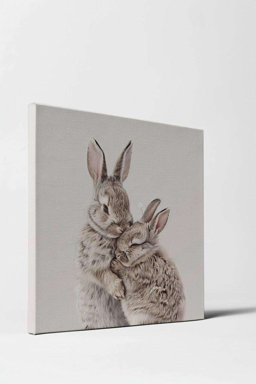 Fotografie Poster Kaninchen Paar hell minimalistisch