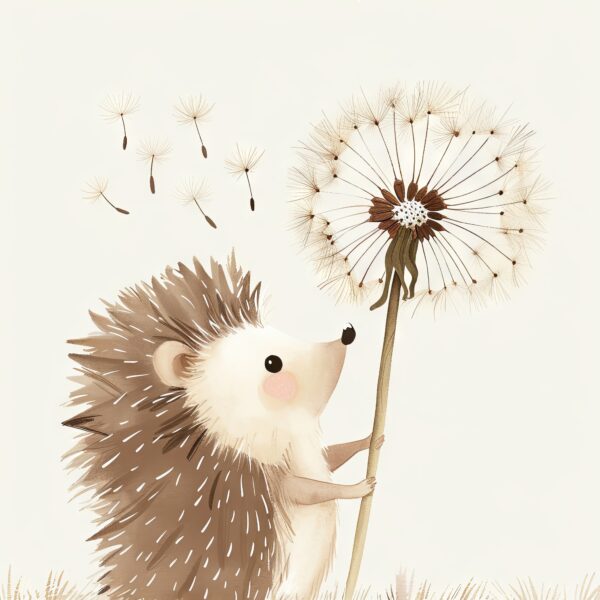 Igel mit Pusteblume Poster