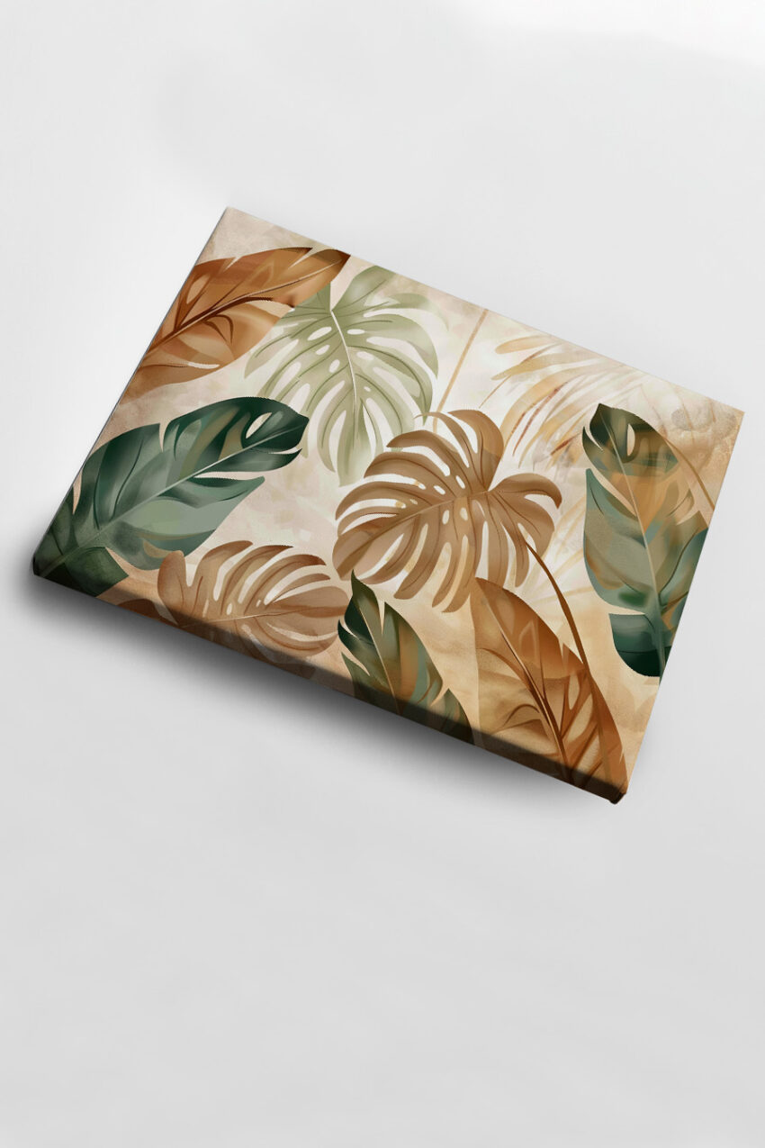 Digitale Kunst Poster Monstera Blätter Braun grün modern