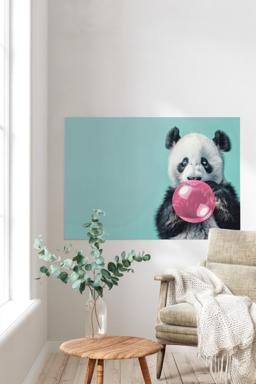 Fotografie Poster Panda klar rosa Kugel