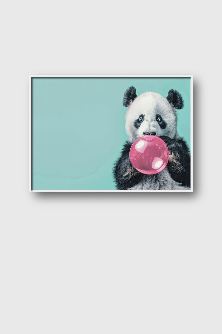 Fotografie Poster Panda klar rosa Kugel