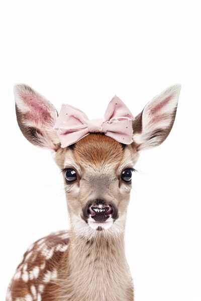 Rehkitz Schleife Gerahmt