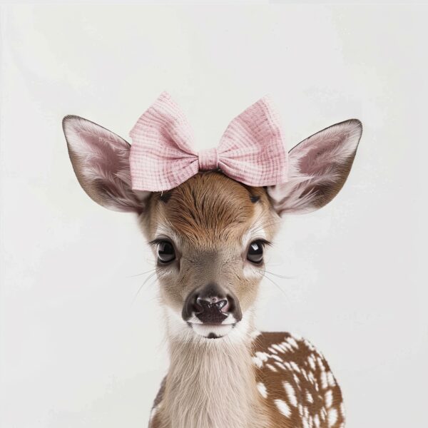 Junges Reh mit Schleife Leinwandbild