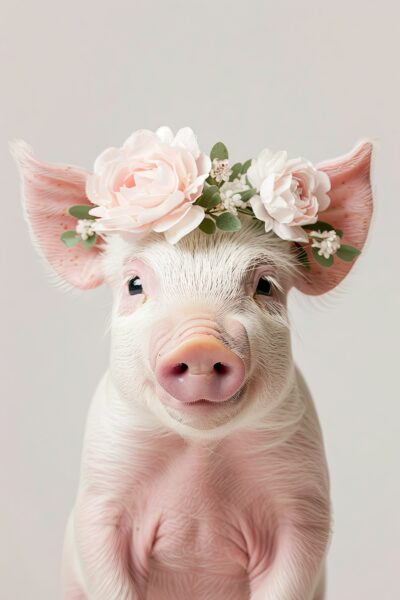 Junges Schwein Porträt Gerahmt