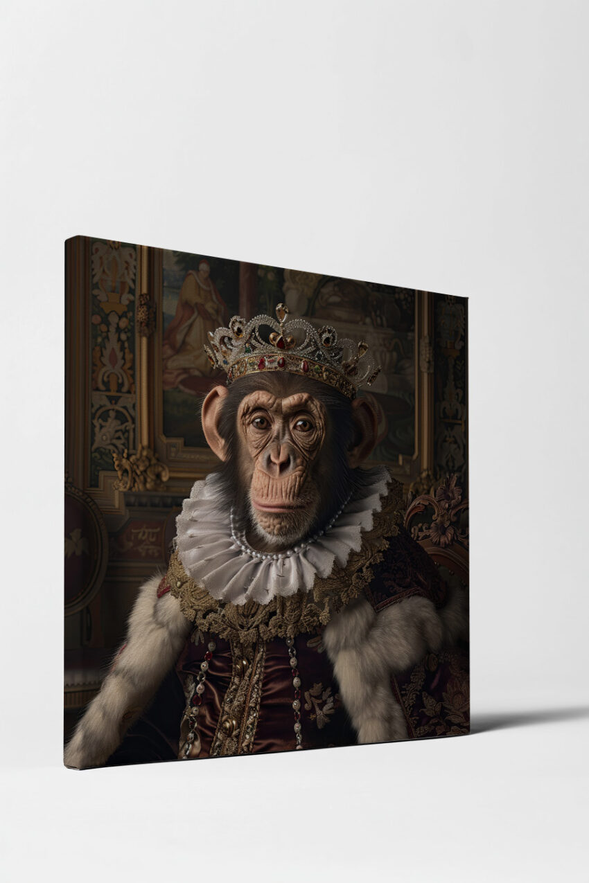 Fotografie Poster Affe Königliche Kleidung Krone