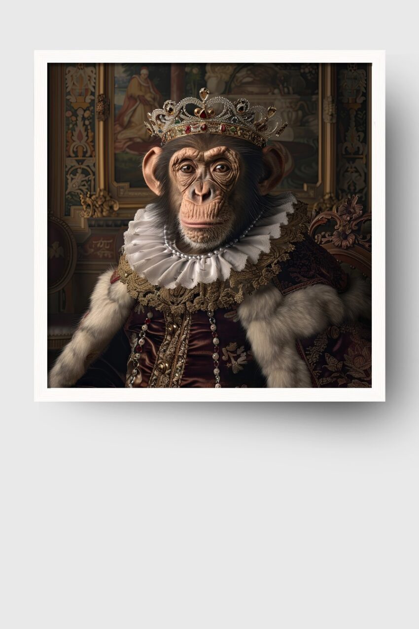 Fotografie Poster Affe Königliche Kleidung Krone