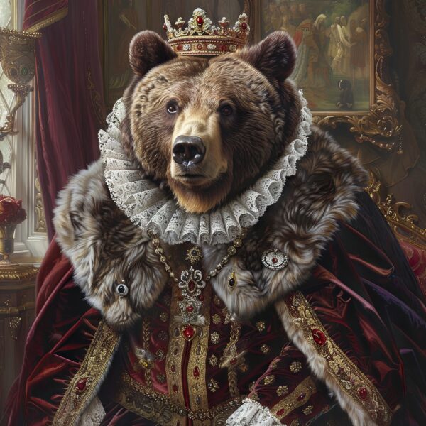 Bär mit Krone Leinwandbild