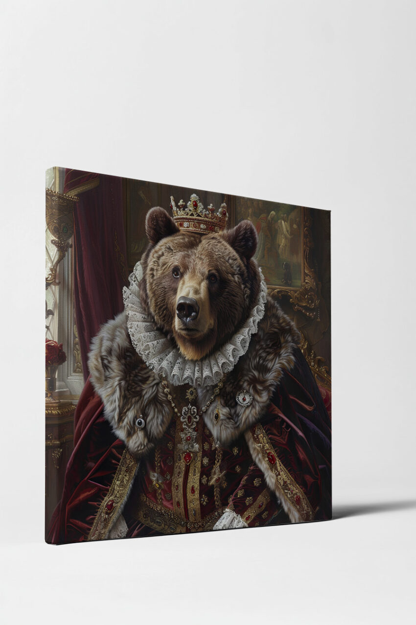 Illustration Poster Bär Krone königlich prunkvoll royal