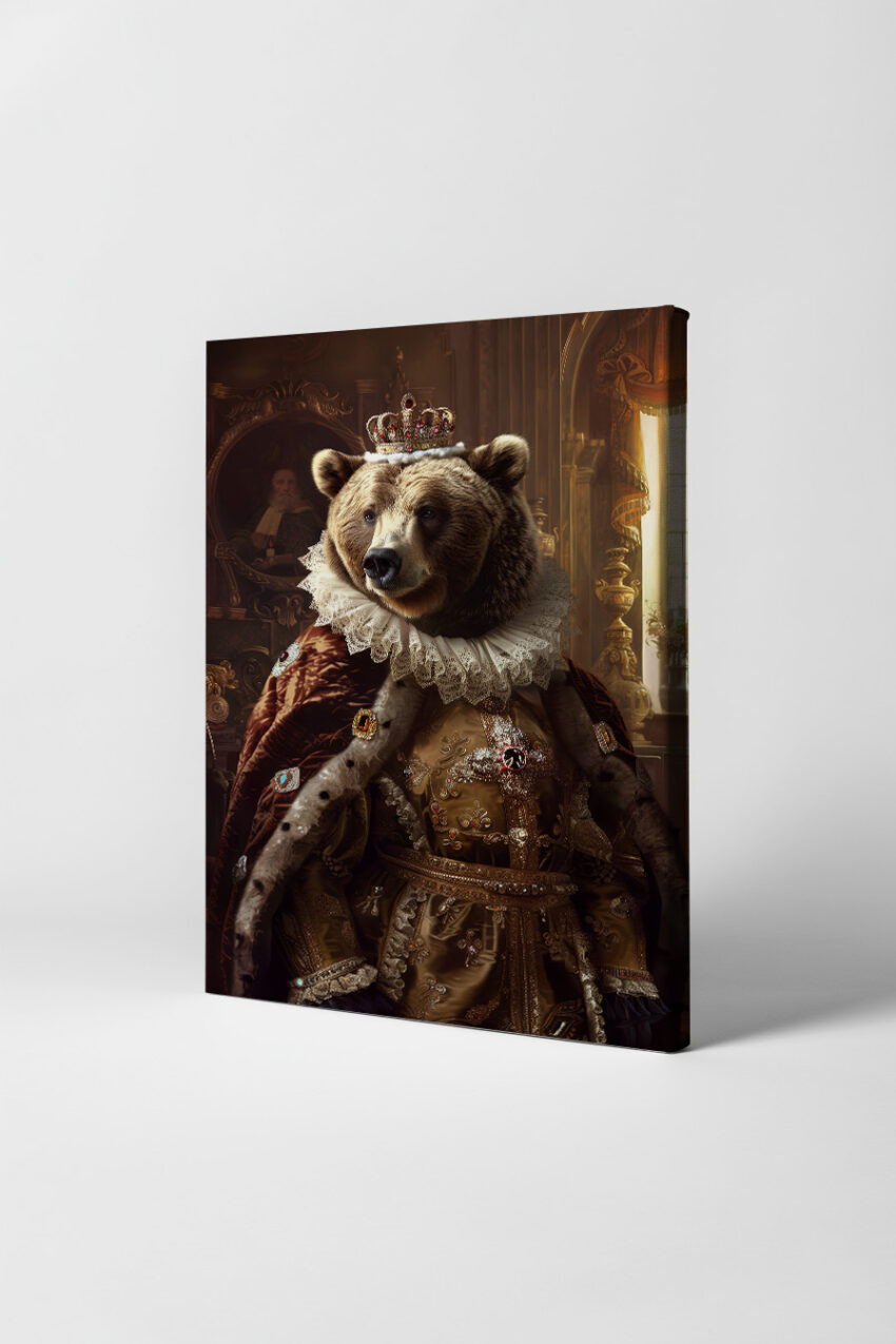 Digitale Kunst Poster Bär Königszimmer majestätisch braun