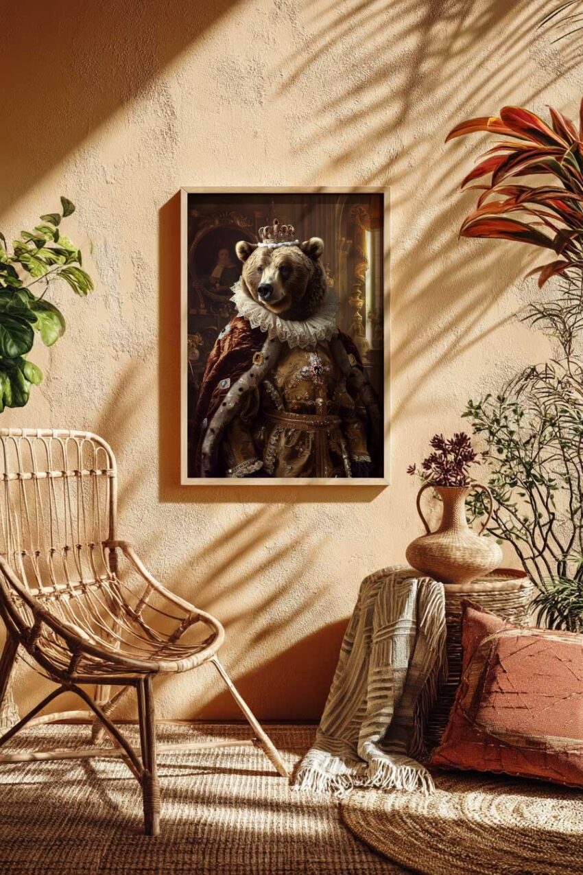 Digitale Kunst Poster Bär Königszimmer majestätisch braun