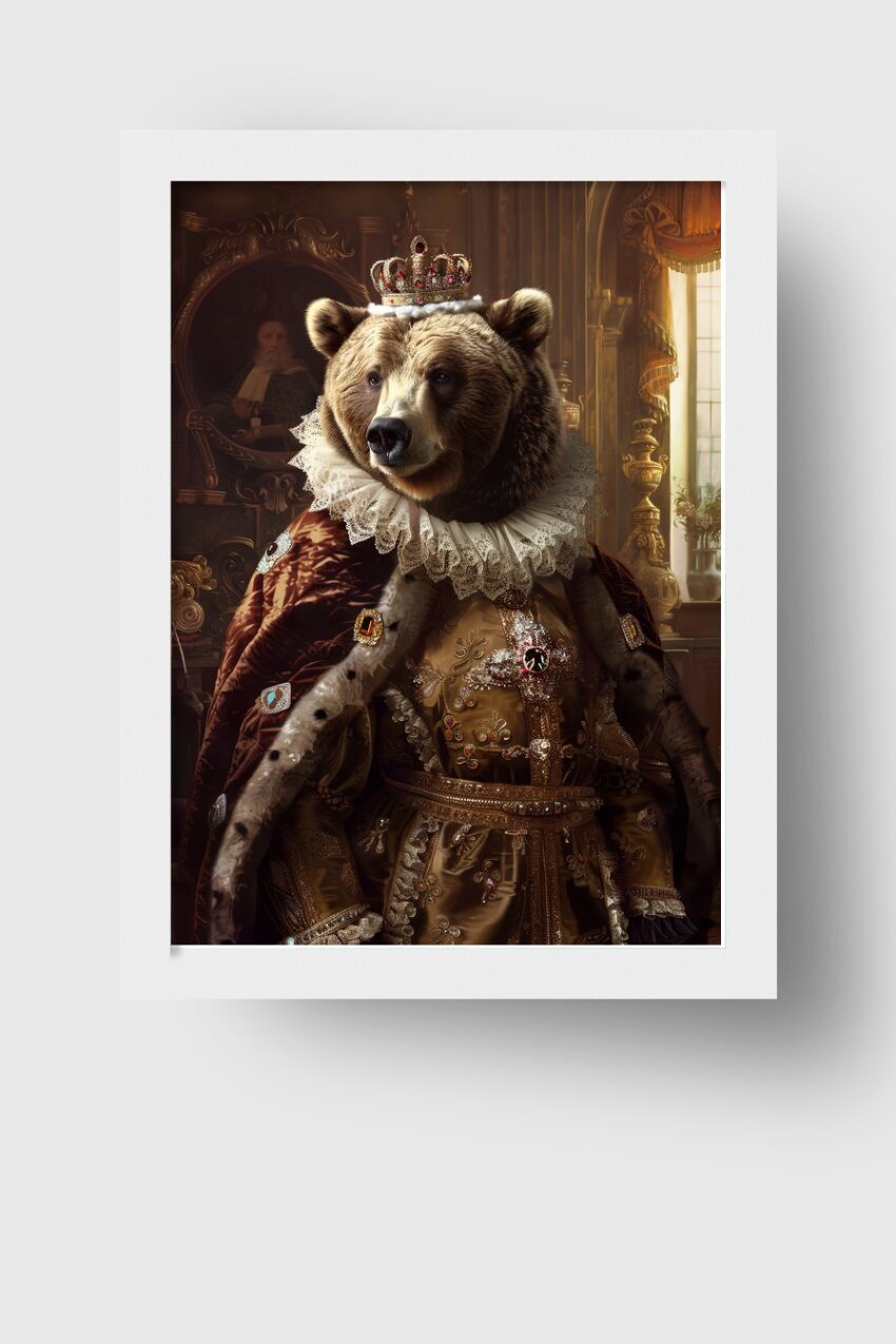 Digitale Kunst Poster Bär Königszimmer majestätisch braun