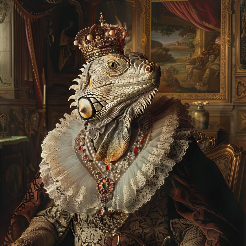 Fotografie Poster Leguan Krone detailliert barock