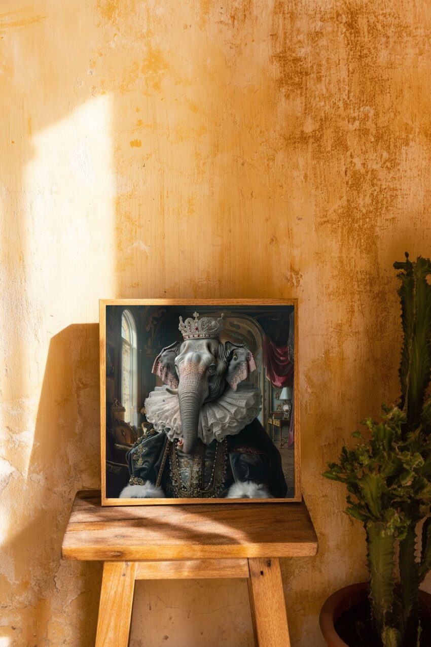 Digitale Kunst Poster Elefant König majestätisch prunkvoll