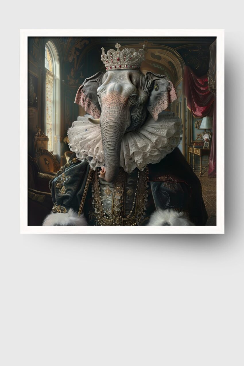Digitale Kunst Poster Elefant König majestätisch prunkvoll