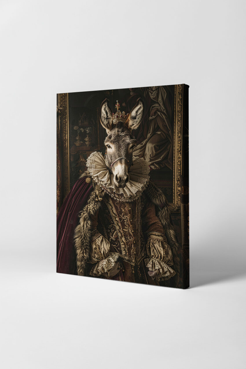 Fotografie Poster Esel königlich historisch braun