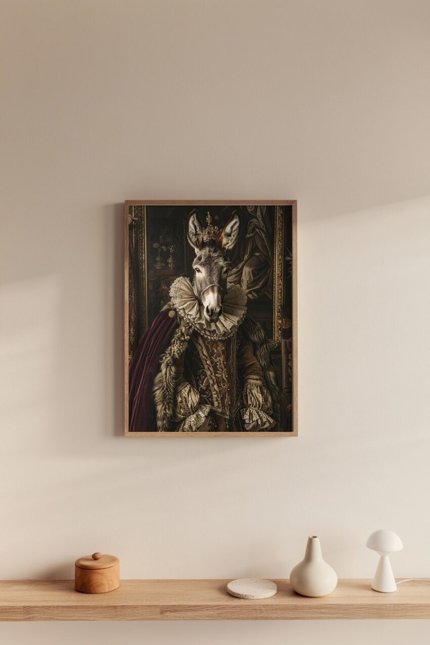 Fotografie Poster Esel königlich historisch braun