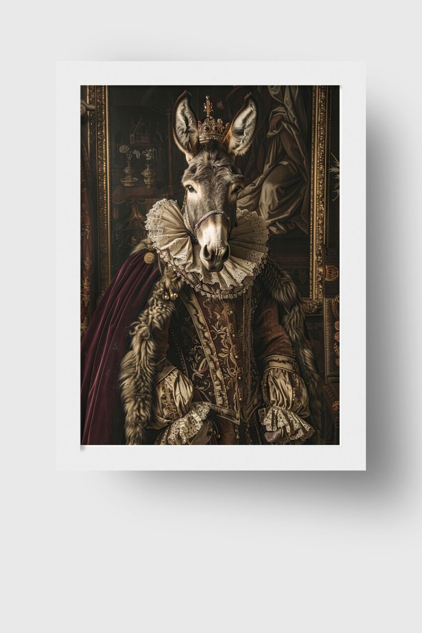 Fotografie Poster Esel königlich historisch braun